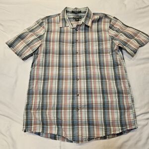 Eddie Bauer Men's Plaid Button-Down Shirt - Blue, Red, White